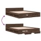 vidaXL Cama con cajones madera de ingeniería marrón roble 140x190 cm vidaXL Cama con cajones madera de ingeniería marrón roble 140x190 cm