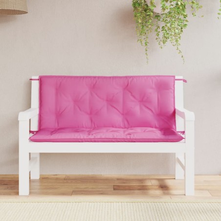 vidaXL Cojines para banco de jardín 2 uds tela rosa 120x50x7 cm