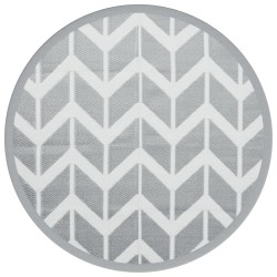 vidaXL Alfombra de exterior PP gris Ø200 cm