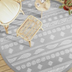 vidaXL Alfombra de exterior PP gris Ø200 cm