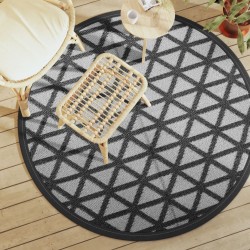 vidaXL Alfombra de exterior PP negro Ø160 cm
