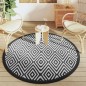 vidaXL Alfombra de exterior PP blanco y negro Ø160 cm