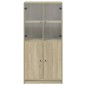 vidaXL Aparador alto con puertas madera roble Sonoma 68x37x142 cm