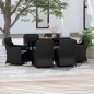 vidaXL Juego de comedor de jardín 7 piezas con cojines negro vidaXL Juego de comedor de jardín 7 piezas con cojines negro