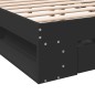 vidaXL Cama con cajones madera de ingeniería negro 140x190 cm vidaXL Cama con cajones madera de ingeniería negro 140x190 cm