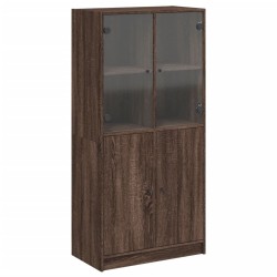 vidaXL Aparador alto con puertas madera roble marrón 68x37x142 cm