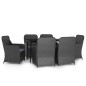 vidaXL Juego de comedor de jardín 7 piezas con cojines negro vidaXL Juego de comedor de jardín 7 piezas con cojines negro