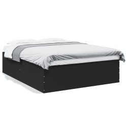 vidaXL Estructura de cama madera de ingeniería negra 150x200 cm