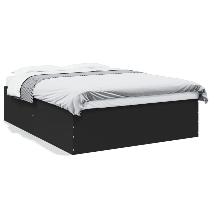 vidaXL Estructura de cama madera de ingeniería negra 150x200 cm