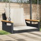 vidaXL Banco columpio con cojines ratán sintético negro 63x62x40 cm vidaXL Banco columpio con cojines ratán sintético negro 63x62x40 cm