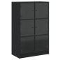 vidaXL Aparador alto con puertas madera ingeniería negro 68x37x109 cm vidaXL Aparador alto con puertas madera ingeniería negro 68x37x109 cm