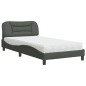vidaXL Cama con colchón tela gris oscuro 100x200 cm vidaXL Cama con colchón tela gris oscuro 100x200 cm
