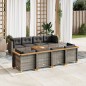vidaXL Set de muebles de jardín 9 pzas y cojines ratán sintético gris vidaXL Set de muebles de jardín 9 pzas y cojines ratán sintético gris