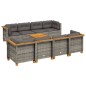 vidaXL Set de muebles de jardín 9 pzas y cojines ratán sintético gris vidaXL Set de muebles de jardín 9 pzas y cojines ratán sintético gris