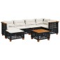 vidaXL Set de sofás de jardín 7 pzas con cojines ratán sintético negro vidaXL Set de sofás de jardín 7 pzas con cojines ratán sintético negro