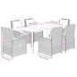 vidaXL Set de comedor de jardín 7 pzas y cojines ratán sintético negro vidaXL Set de comedor de jardín 7 pzas y cojines ratán sintético negro