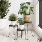 vidaXL Soportes para plantas 3 uds cerámica negro y blanco vidaXL Soportes para plantas 3 uds cerámica negro y blanco