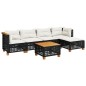 vidaXL Set de sofás de jardín 6 piezas y cojines ratán sintético negro vidaXL Set de sofás de jardín 6 piezas y cojines ratán sintético negro