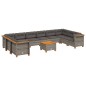 vidaXL Set de sofás de jardín 11 pzas y cojines ratán sintético gris vidaXL Set de sofás de jardín 11 pzas y cojines ratán sintético gris