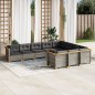 vidaXL Set de sofás de jardín 10 pzas con cojines ratán sintético gris vidaXL Set de sofás de jardín 10 pzas con cojines ratán sintético gris