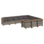 vidaXL Set de sofás de jardín 10 pzas con cojines ratán sintético gris vidaXL Set de sofás de jardín 10 pzas con cojines ratán sintético gris
