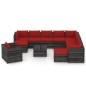vidaXL Muebles de jardín 12 piezas con cojines madera impregnada gris vidaXL Muebles de jardín 12 piezas con cojines madera impregnada gris