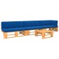 vidaXL Muebles de palets 4 pzas y cojines madera pino impregnada miel vidaXL Muebles de palets 4 pzas y cojines madera pino impregnada miel