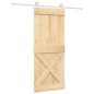 vidaXL Puerta corredera con herrajes madera maciza de pino 85x210 cm vidaXL Puerta corredera con herrajes madera maciza de pino 85x210 cm