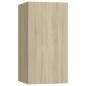 vidaXL Mueble de TV 2 uds madera contrachapada roble 30,5x30x60 cm