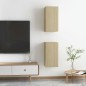 vidaXL Mueble de TV 2 uds madera contrachapada roble 30,5x30x60 cm