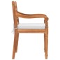 vidaXL Juego comedor de jardín 3 pzas y cojines blancos madera de teca vidaXL Juego comedor de jardín 3 pzas y cojines blancos madera de teca