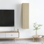 vidaXL Mueble de TV 2 uds madera contrachapada roble 30,5x30x60 cm