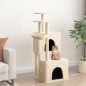 vidaXL Rascador para gatos con postes de sisal color crema 122 cm vidaXL Rascador para gatos con postes de sisal color crema 122 cm