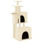 vidaXL Rascador para gatos con postes de sisal color crema 122 cm vidaXL Rascador para gatos con postes de sisal color crema 122 cm