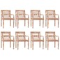 vidaXL Sillas Batavia 8 uds madera maciza de teca encalada vidaXL Sillas Batavia 8 uds madera maciza de teca encalada