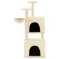 vidaXL Rascador para gatos con postes de sisal color crema 122 cm vidaXL Rascador para gatos con postes de sisal color crema 122 cm