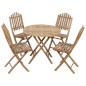 vidaXL Set de comedor de jardín plegable 5 piezas con cojines bambú vidaXL Set de comedor de jardín plegable 5 piezas con cojines bambú