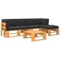 vidaXL Muebles de palets 4 pzas y cojines madera pino impregnada miel vidaXL Muebles de palets 4 pzas y cojines madera pino impregnada miel