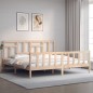 vidaXL Estructura de cama de matrimonio con cabecero madera maciza vidaXL Estructura de cama de matrimonio con cabecero madera maciza