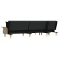 vidaXL Sofá cama en forma de L tela negro 279x140x70 cm