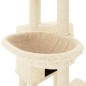 vidaXL Rascador para gatos con postes de sisal color crema 122 cm vidaXL Rascador para gatos con postes de sisal color crema 122 cm