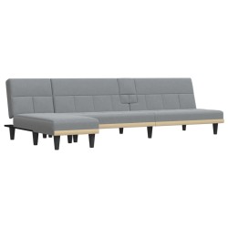vidaXL Sofá cama en forma de L tela gris claro 255x140x70 cm