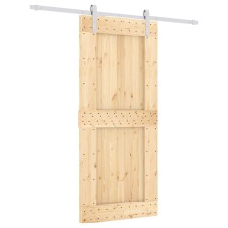 vidaXL Puerta corredera con herrajes madera maciza de pino 90x210 cm