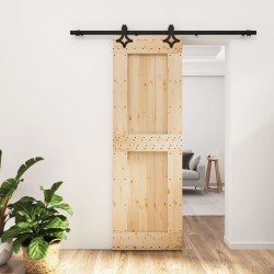 vidaXL Puerta corredera con herrajes madera maciza de pino 70x210 cm