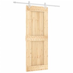 vidaXL Puerta corredera con herrajes madera maciza de pino 80x210 cm