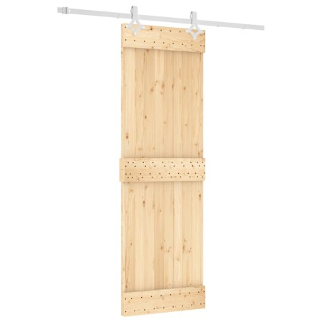 vidaXL Puerta corredera con herrajes madera maciza de pino 70x210 cm