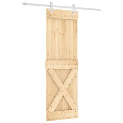 vidaXL Puerta corredera con herrajes madera maciza de pino 70x210 cm