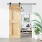 vidaXL Puerta corredera con herrajes madera maciza de pino 70x210 cm vidaXL Puerta corredera con herrajes madera maciza de pino 70x210 cm
