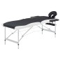 vidaXL Camilla de masaje plegable 2 zonas aluminio negro y blanco vidaXL Camilla de masaje plegable 2 zonas aluminio negro y blanco