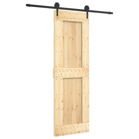 vidaXL Puerta corredera con herrajes madera maciza de pino 70x210 cm